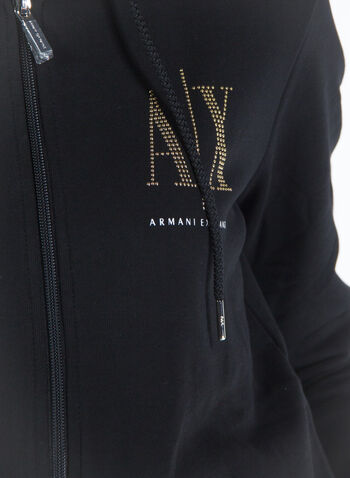 FELPA CON ZIP E CAPPUCCIO, 8268 BLK, small