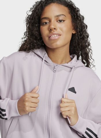 FELPA FULL ZIP 3 STRIPES, ROSE, small