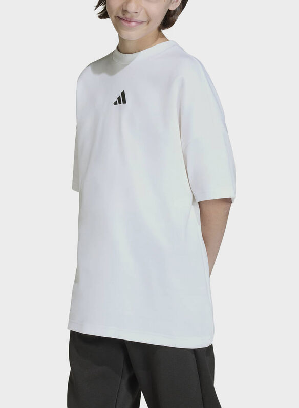 T-SHIRT MICRO LOGO OVERSIZE RAGAZZO, - WHT, medium
