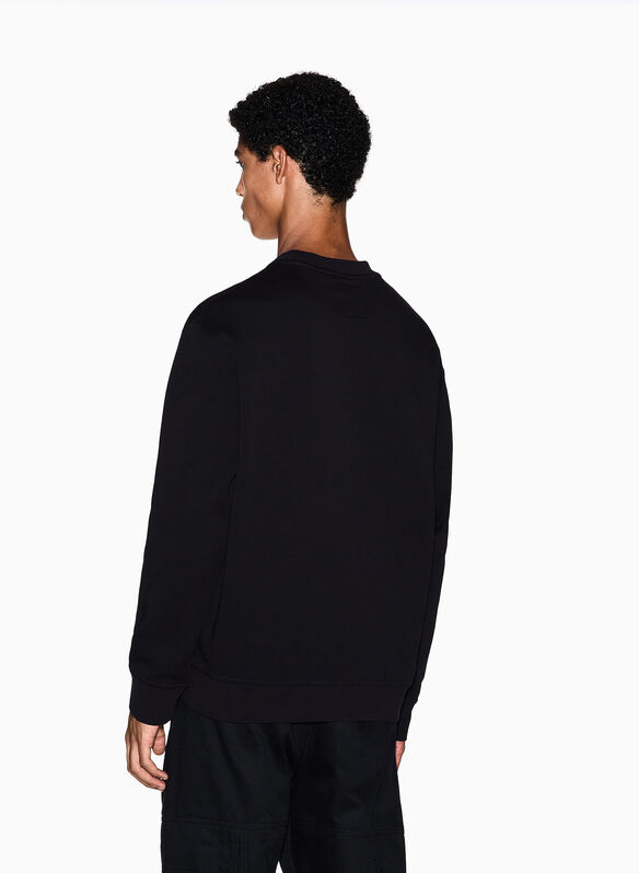 FELPA GIROCOLLO ICON CON LOGO RICAMATO, UC001 BLK, medium