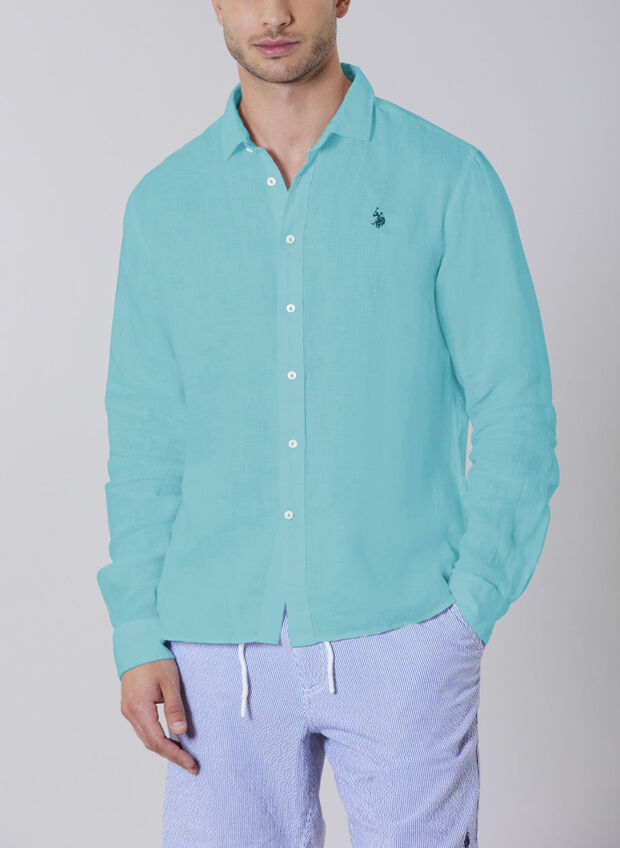 CAMICIA ZED LINO, 240 ACQUA, large