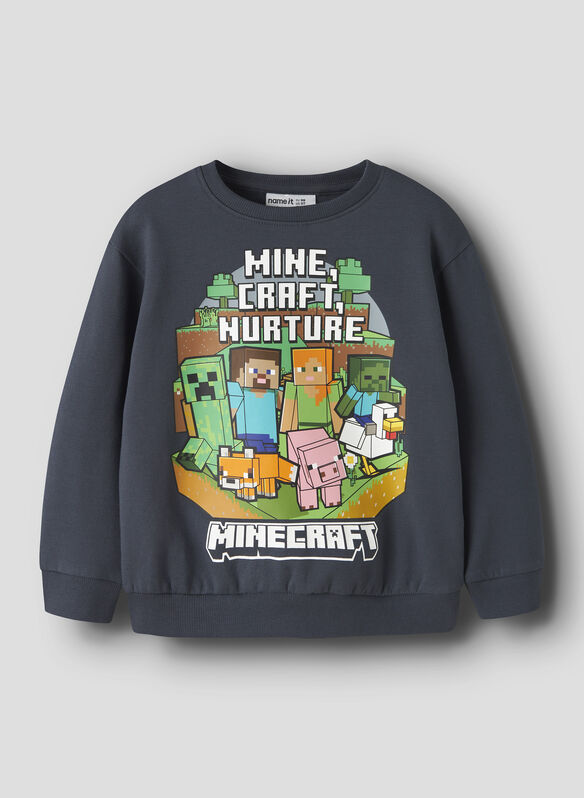 FELPA SOREN STAMPA MINECRAFT BAMBINO, OMBRE BLUE, medium