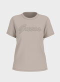 T-SHIRT LOGO STRASS, A11C CREAM, thumb