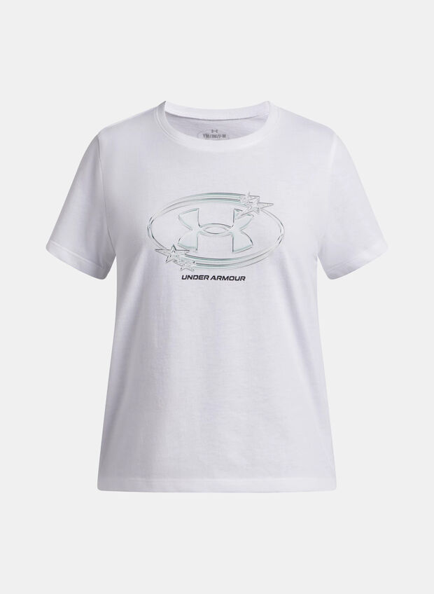 T-SHIRT STAR LOGO LOCKERTAG RAGAZZA, 0100 WHT, large