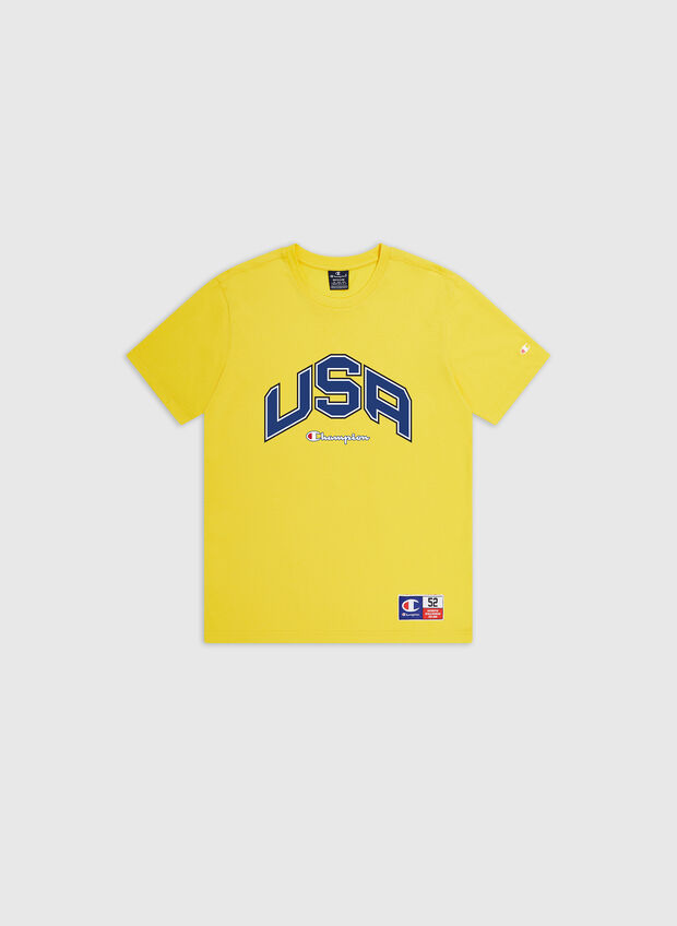 T-SHIRT CON LOGO USA, YS011 YELLOW, large