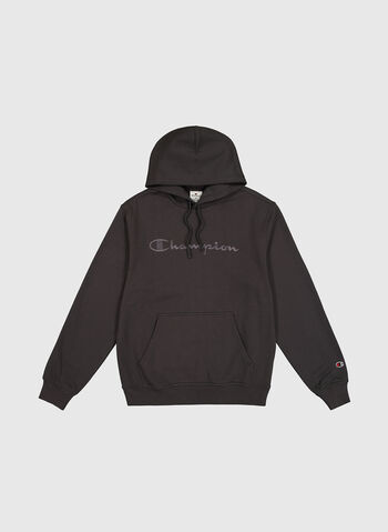 FELPA HOODIE CON RICAMO LOGO, ANTRACITE, small