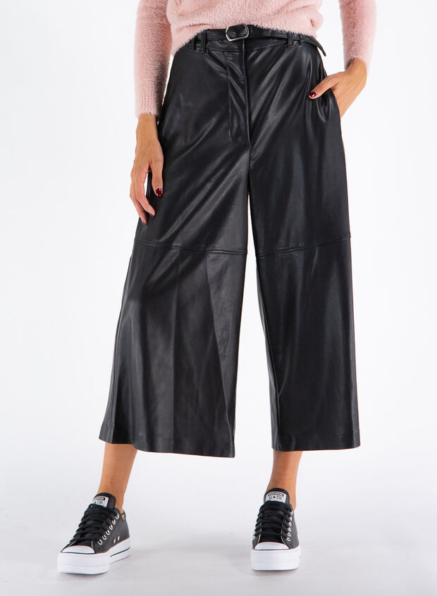 PANTALONE SIMIL PELLE, A996BLK, large