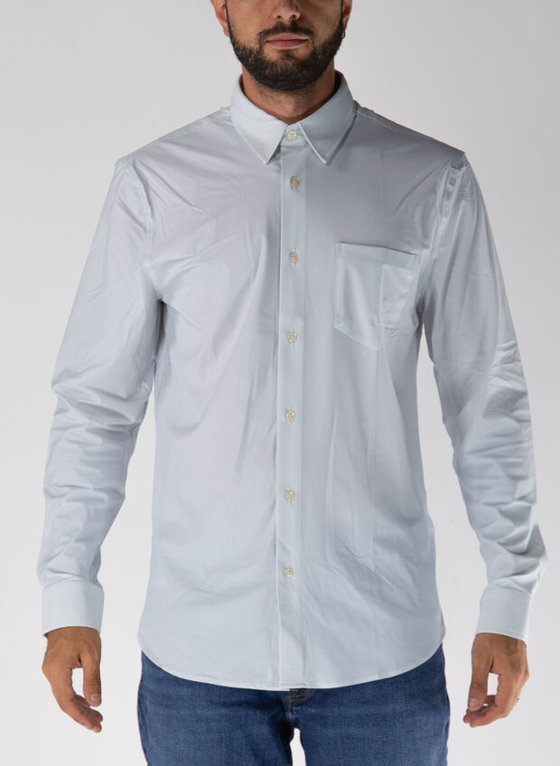 CAMICIA STRETCH CON MOTIVO A QUADRI, S7AC WHT RIGATO, large