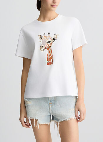T-SHIRT STAMPA ANIMALS, M9439 WHTGIRAFFA, small