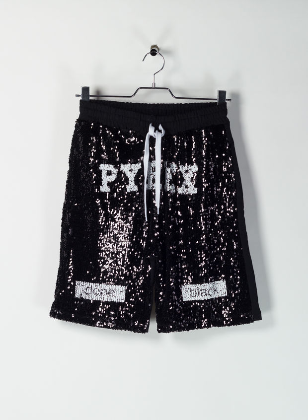 BERMUDA PAILLETTES, NERO, large