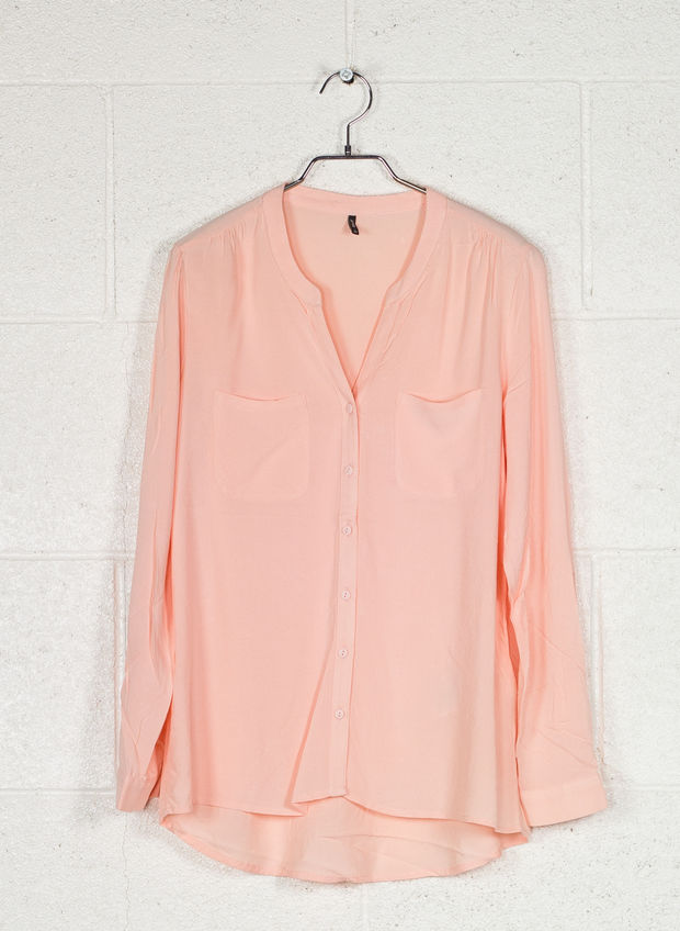 CAMICIA LOOSE LONG SLEEVED , PEACHY PINK, large