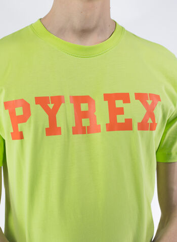 T-SHIRT CON LOGO, GIALLO FLUO, small