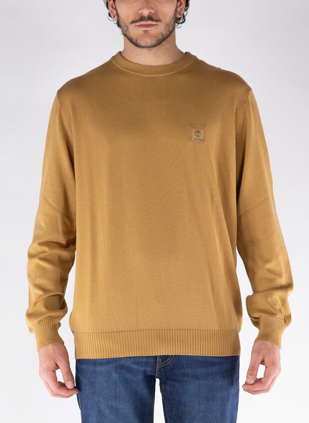 MAGLIONE GIROCOLLO COTONE, P47CAMMELLO, large