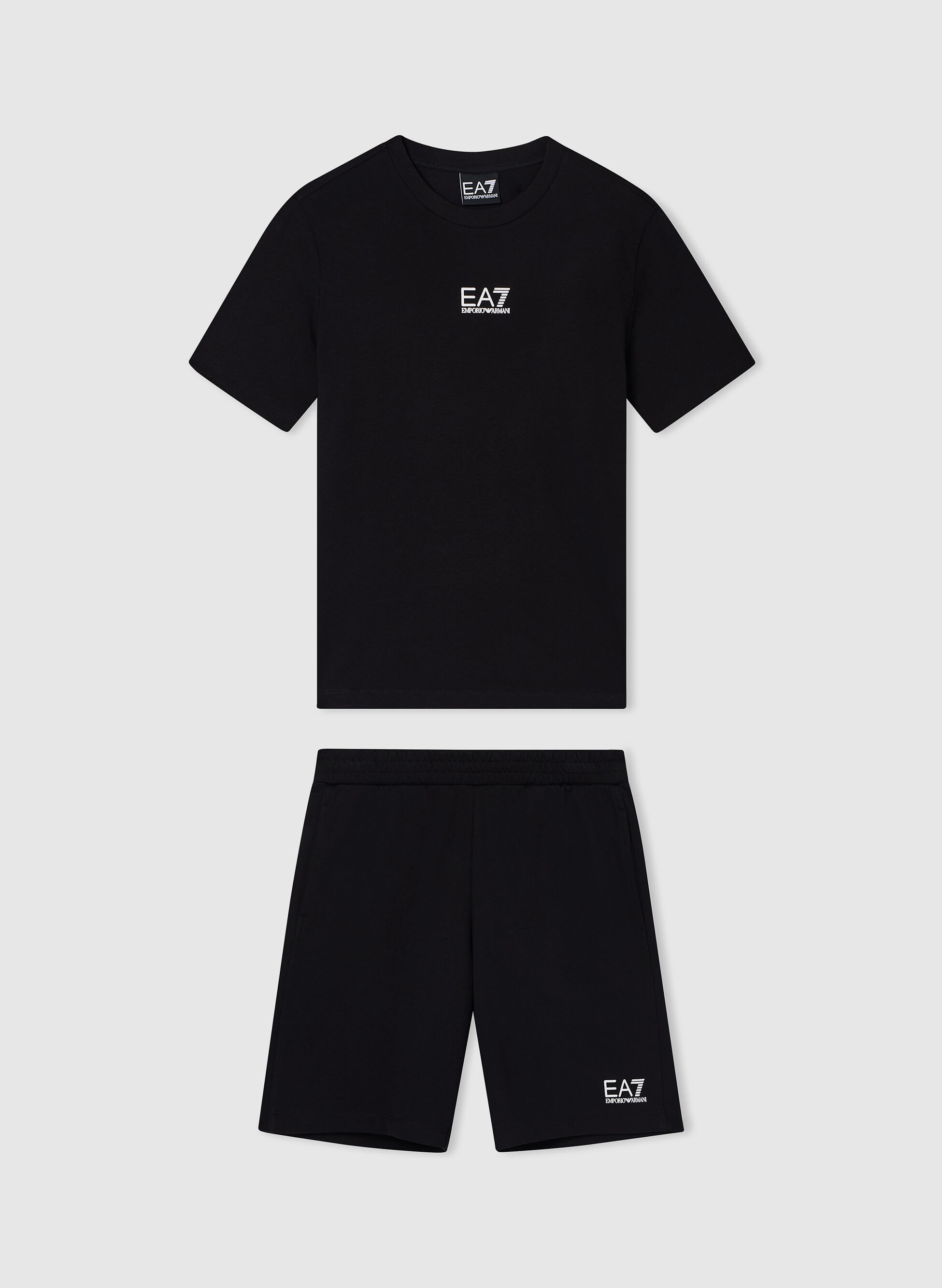 Completino T-Shirt E Shorts In Jersey Di Cotone Core Identity Ragazzo