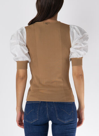 MAGLIONE CON SCOLLO A V, C3547 CAMMELLOWHT, small