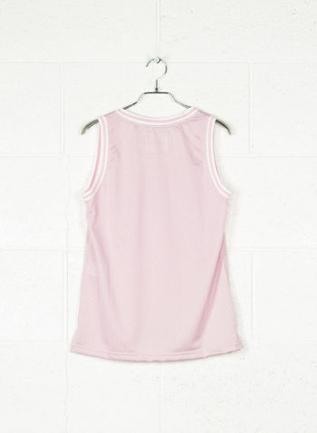 CANOTTA RETE LOGO GLITTER, ROSA, small