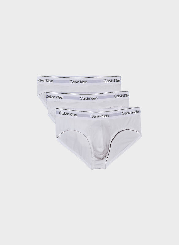 SLIP MODERN STRETCH HIP BRIEF 3 PAIA, 100 WHT, medium