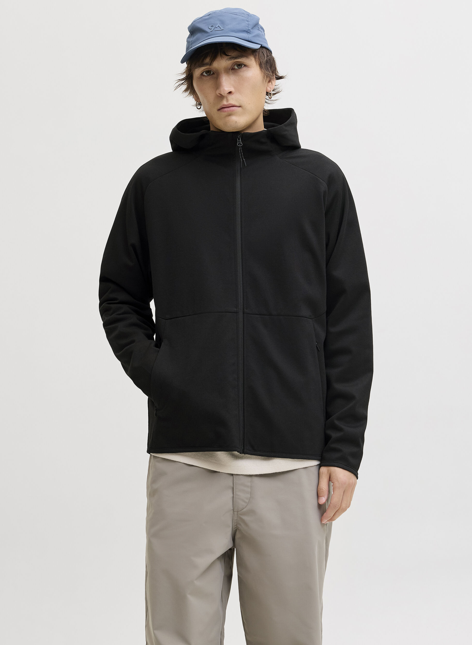 FELPA CON CAPPUCCIO E ZIP XL