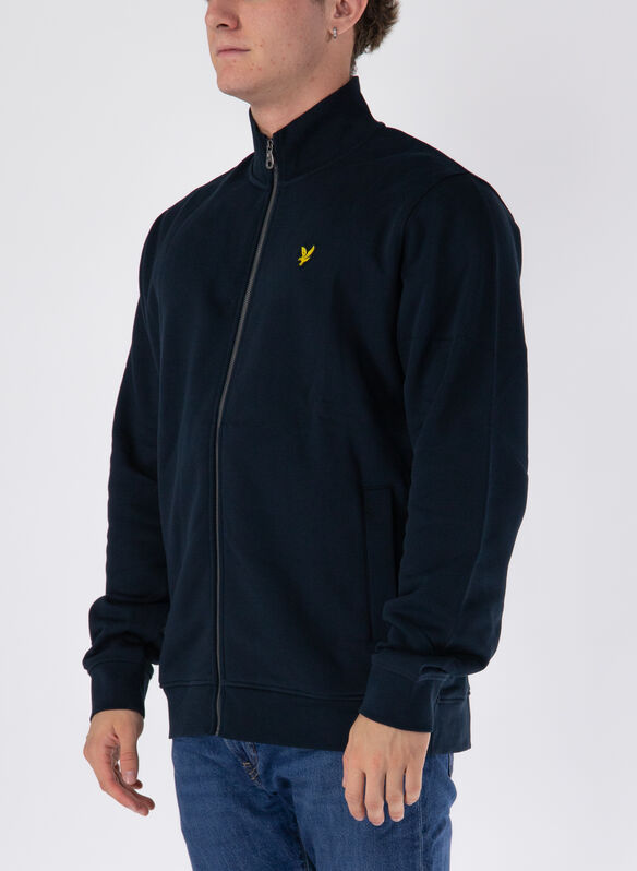 FELPA FULL ZIP PINTUCK INTERLOCK, NVY, medium