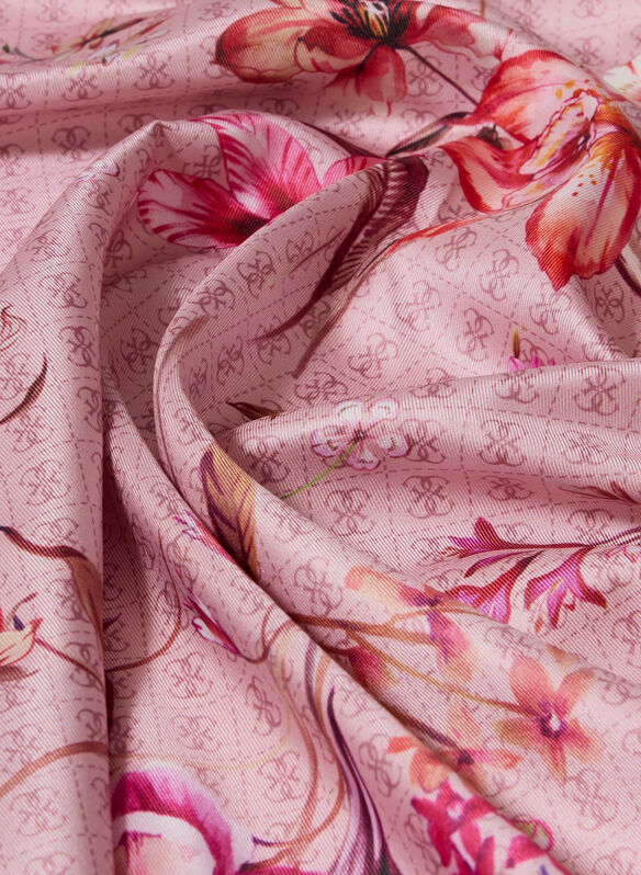 FOULARD CON STAMPA FLOREALE, ROS ROSE, medium