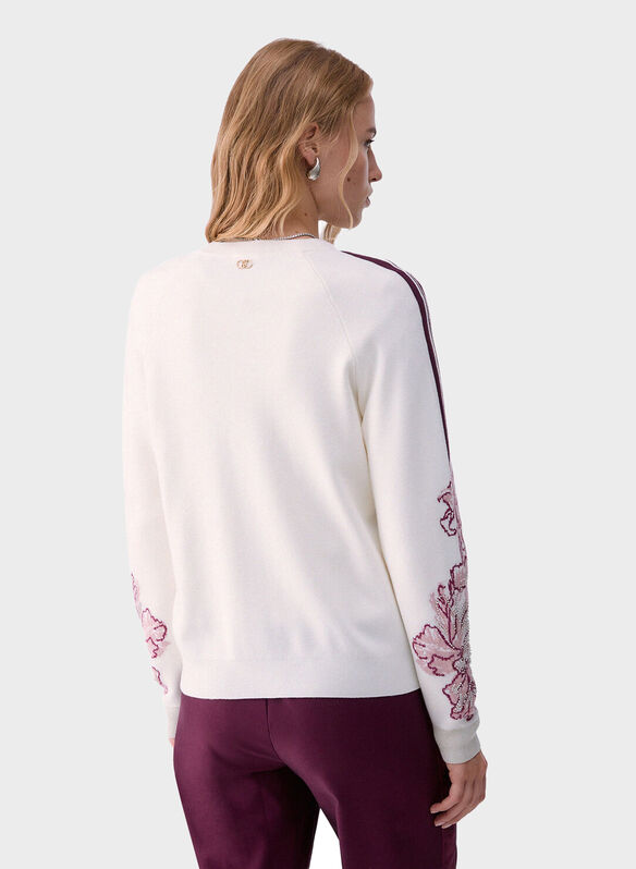 CARDIGAN INSERTATO BANDINA, D3041 PANNA, medium