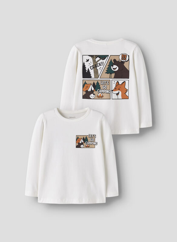 T-SHIRT OSWALDE STAMPA POSTERIORE BAMBINO, CLOUD DANCER, medium
