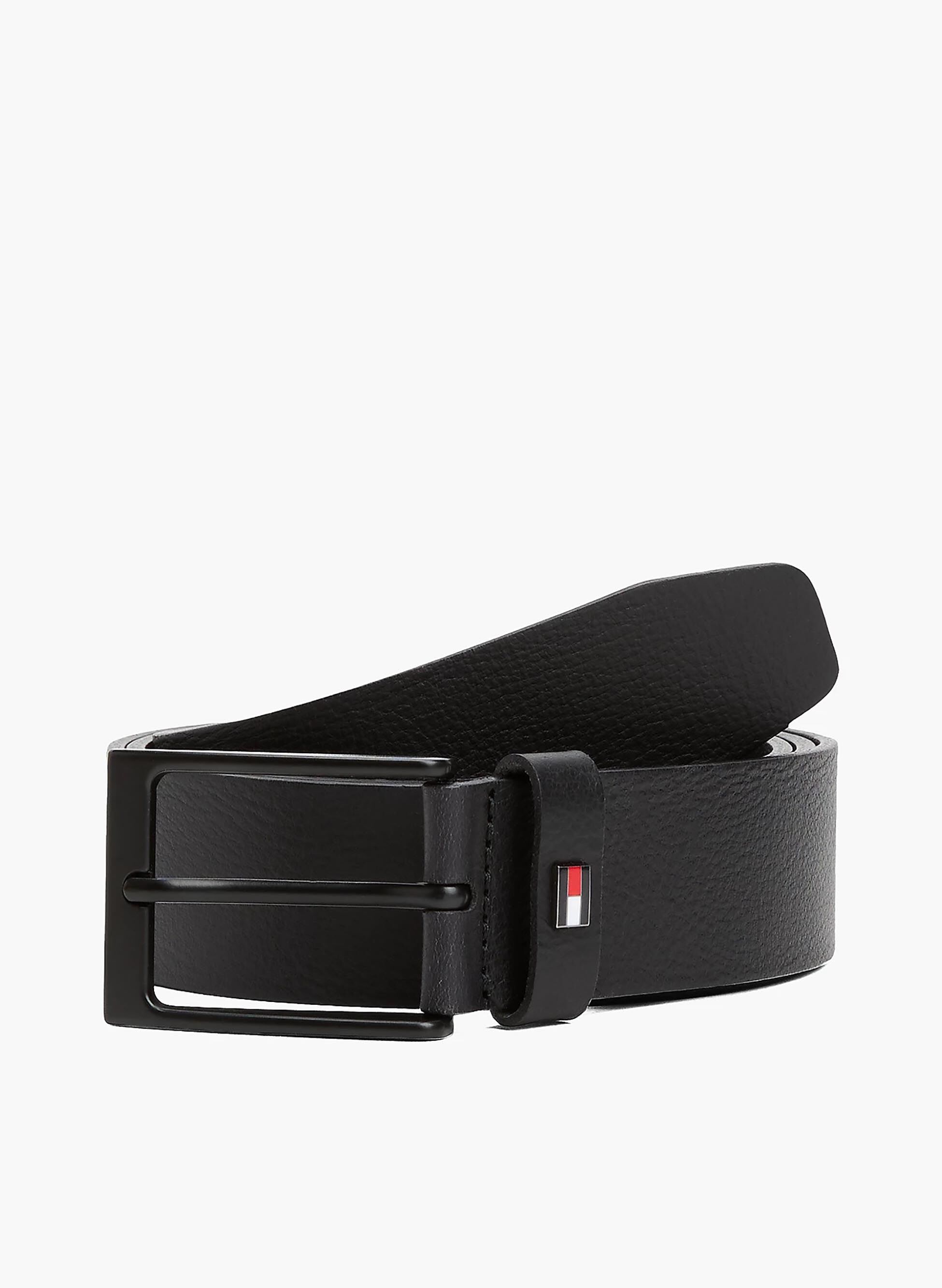 CINTURA IN PELLE CON BANDIERINA SMALTATA 90