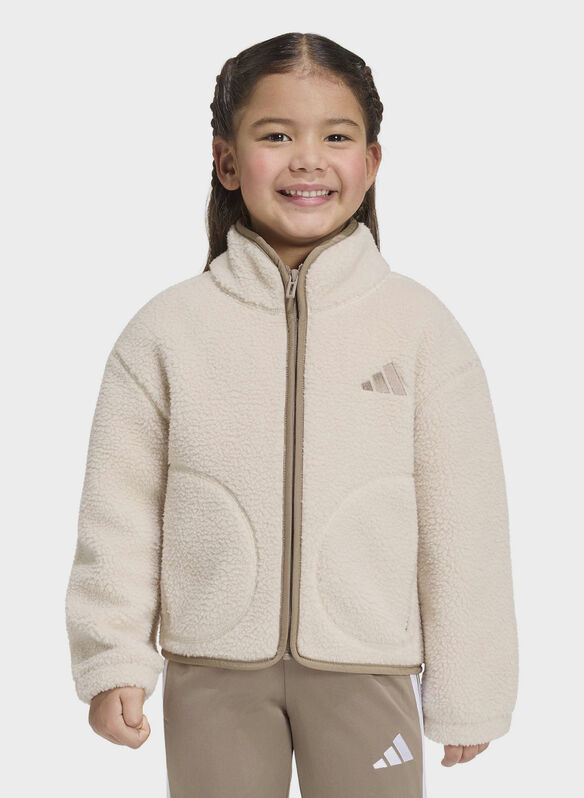 PILE TEDDY FULL ZIP JUNIOR, - CREMA, medium
