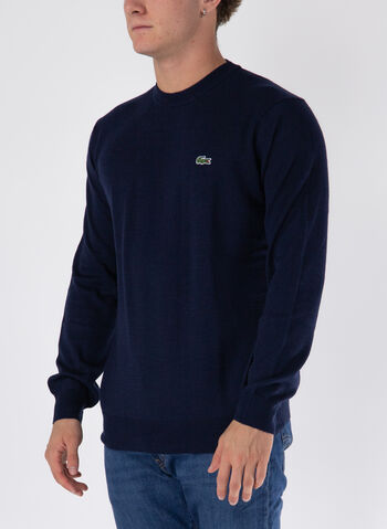 MAGLIONE GIROCOLLO CON LOGO, 166 NVY, small