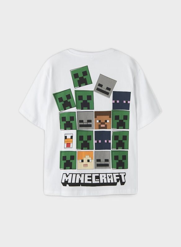 T-SHIRT MINECRAFT RAGAZZO, BRIGHT WHITE, medium