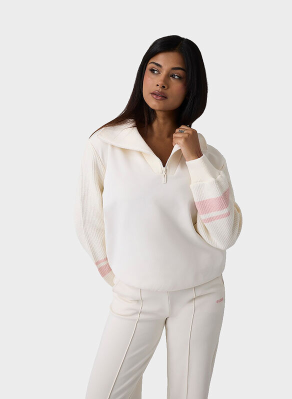 FELPA ACTIVE FABRIZA 1/2 ZIP, G012 CREMA, medium