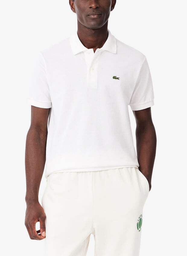POLO TAGLIO CLASSICO IN PETIT PIQUE, 001 WHT, large
