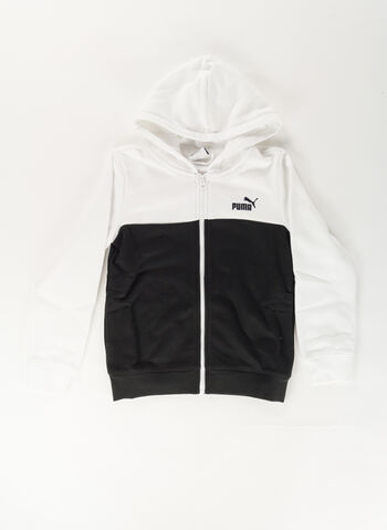 TUTA FULL ZIP BICOLOR RAGAZZO, 01 WHTBLK, small