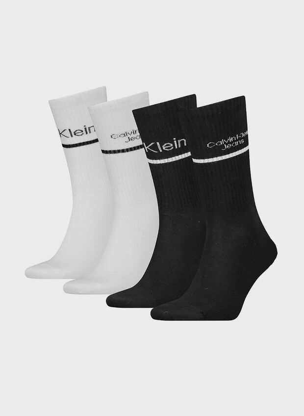 CALZA 4 PAIA LOGO STRIPE, 001 BLK COMBO, large