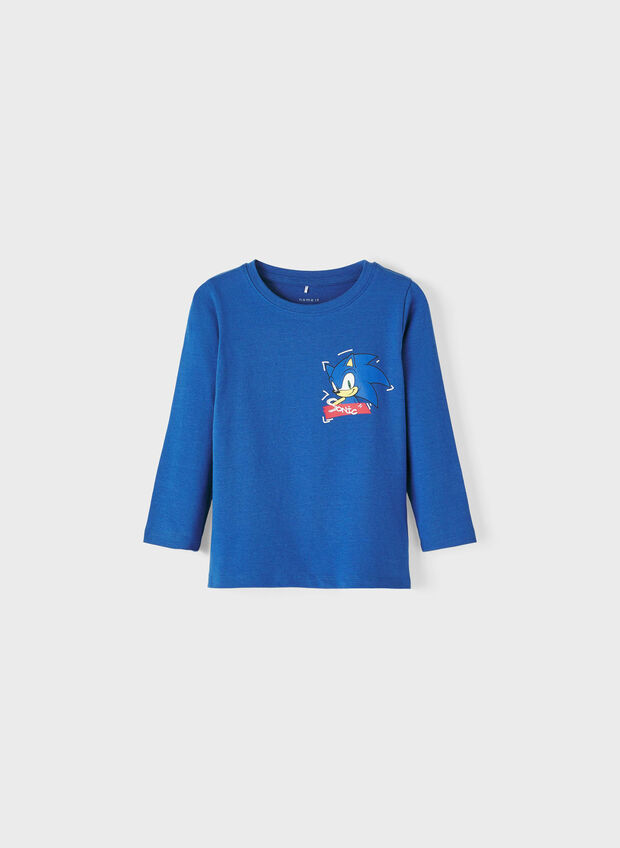 T-SHIRT SONIC GRAPHIC BAMBINO, TRUE BLUE NVY, large