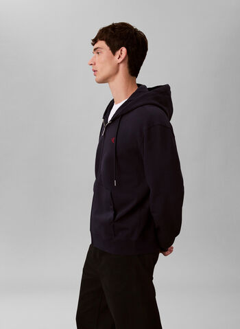 FELPA FULL ZIP CON MICRO LOGO, CEF NVY, small