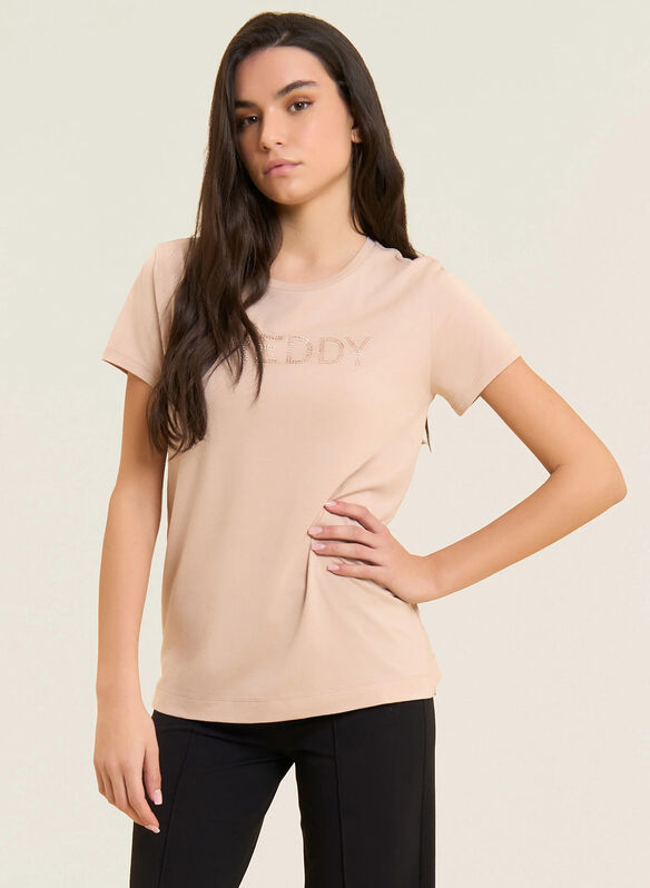 T-SHIRT LOGO IN STRASS, Z75 CIPRIA, medium