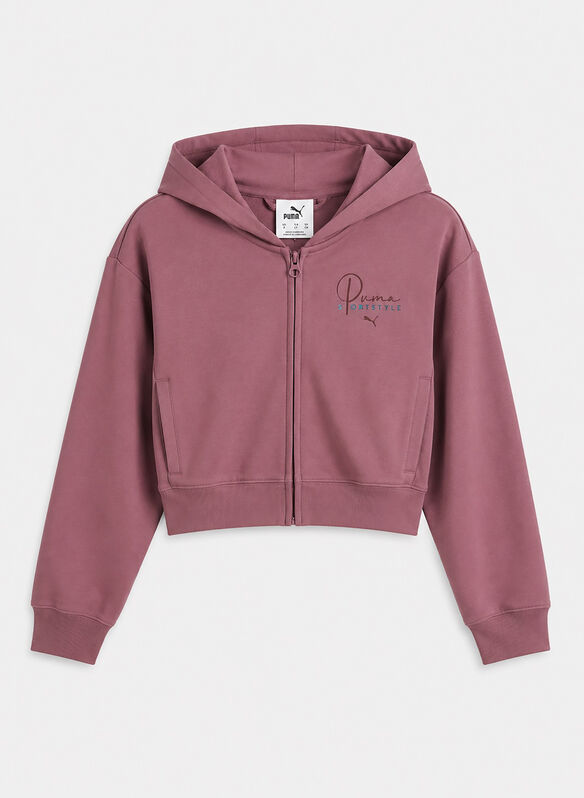 FELPA BTS GRAPHIC FULL ZIP RAGAZZA, 91 ROSA ANTICO, medium