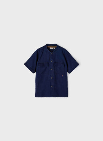 CAMICIA BATIAN RAGAZZO, DARK BLUE DENIM NVY, small