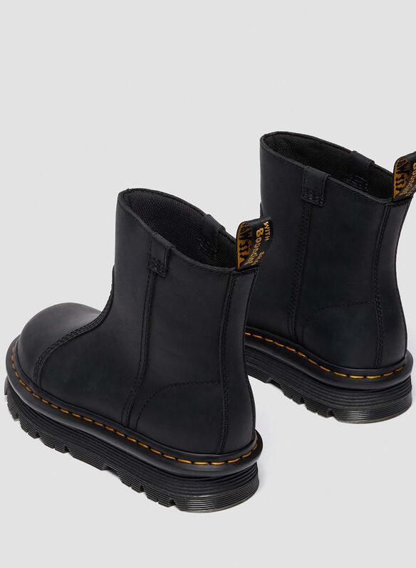 STIVALE RIGGER ZEBZAG IN PELLE, BLKYEL, medium