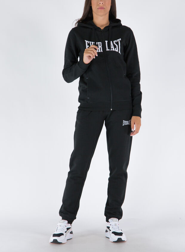 TUTA FULL ZIP CON CAPPUCCIO BIG LOGO, 2000 BLK, large