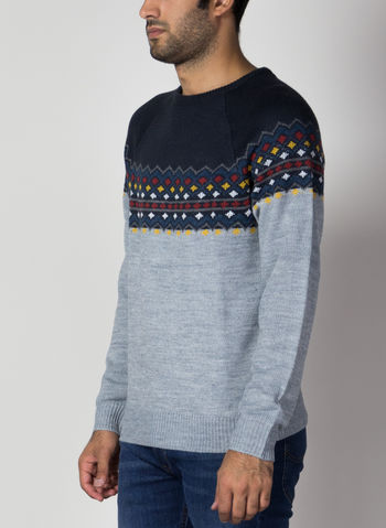 MAGLIONE TIROLESE CHRISTMAS, 74645NVYGREY, small