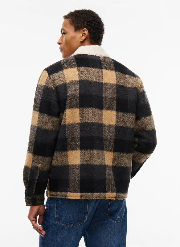 GIACCA TEDDY CHECK COLLAR, 0MI BLKCREAM, medium