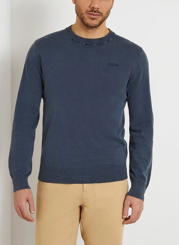 MAGLIONE CON LOGO LATERALE RICAMATO, G7K5 NVY, large