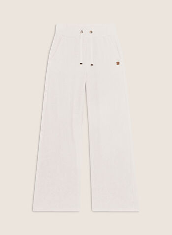 PANTALONE WIDE LEG IN FELPA VISCOSA, Z102 PANNA, small