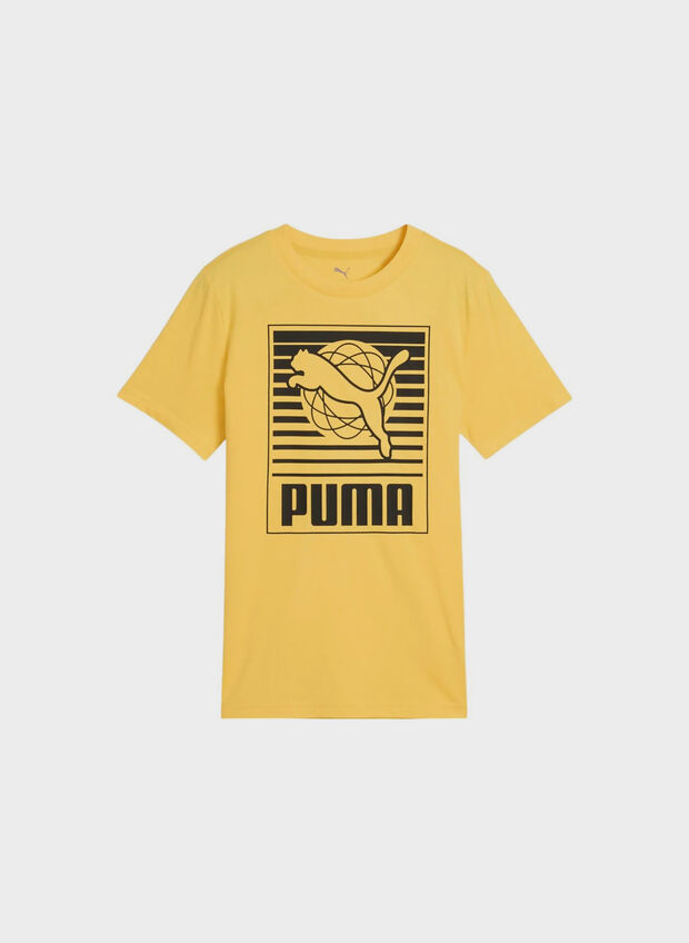 T-SHIRT GRAPHIC LOGO RAGAZZO, 55 YEL, large