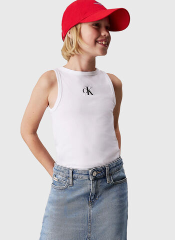 CANOTTA MICRO LOGO RAGAZZA, YAF WHT, small