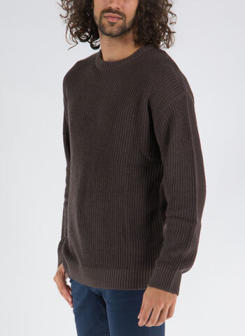 MAGLIONE CON TRAMA A COSTE, SEAL BROWN BROWN, small