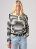 POLO COSTINA RIGATA, 0002 BLKWHT, thumb