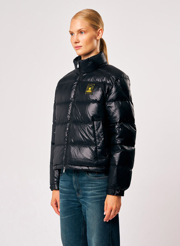 GIUBBOTTO NOLETTA PIUMA LACCATO, 206XXP BLK, medium